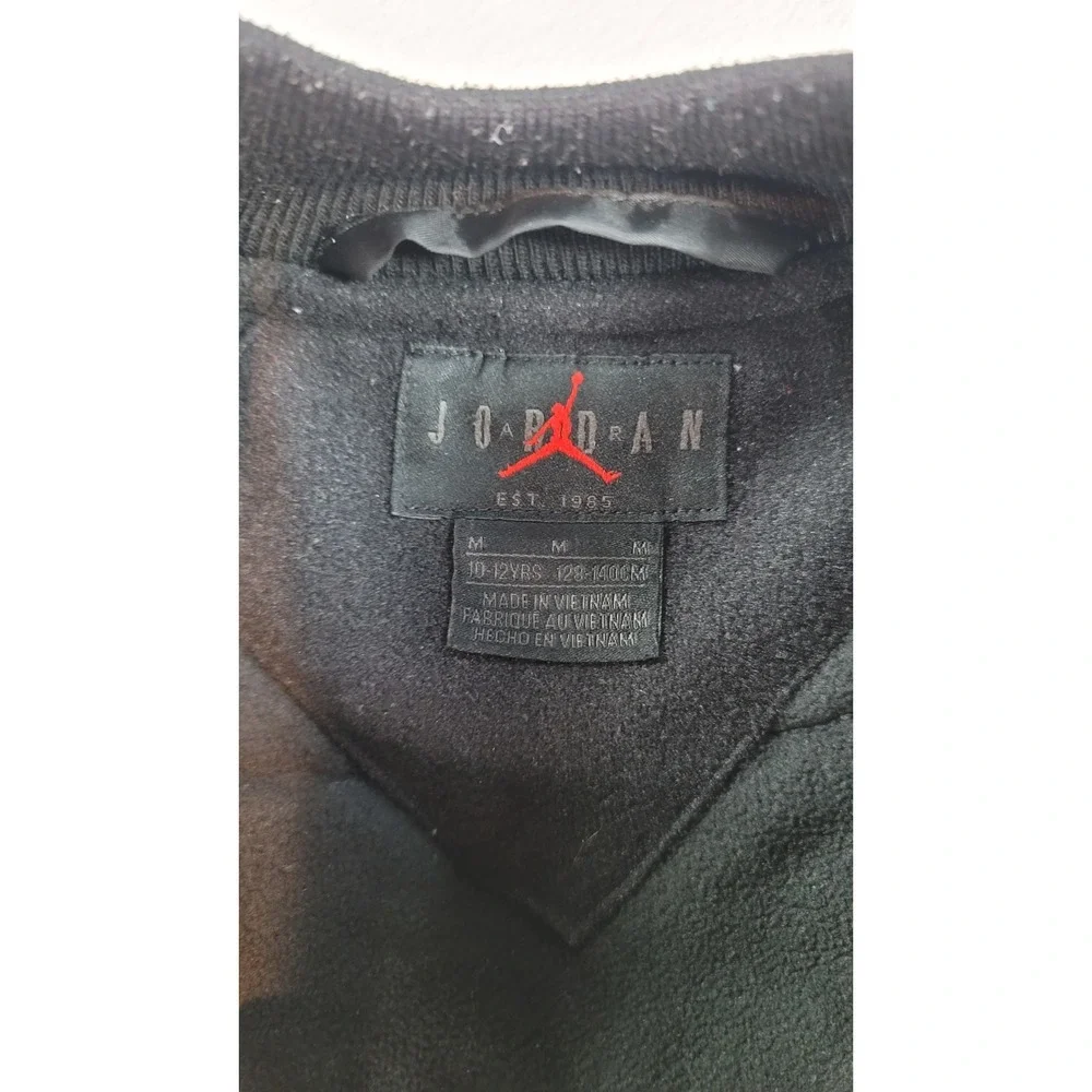 Vintage Air Jordan YM‎ Varsity Flight Black Red Jump Basketball JACKET Nike
